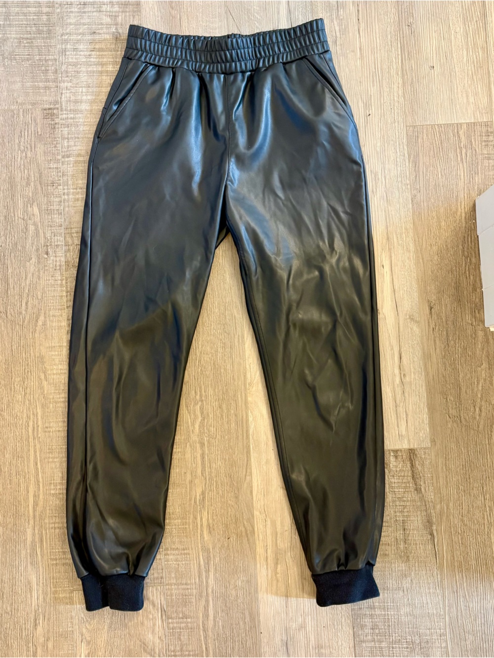 Comfortable High Waisted Black Pleather Pants ✨ With Pockets